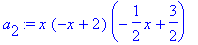 a[2] := x*(-x+2)*(-1/2*x+3/2)